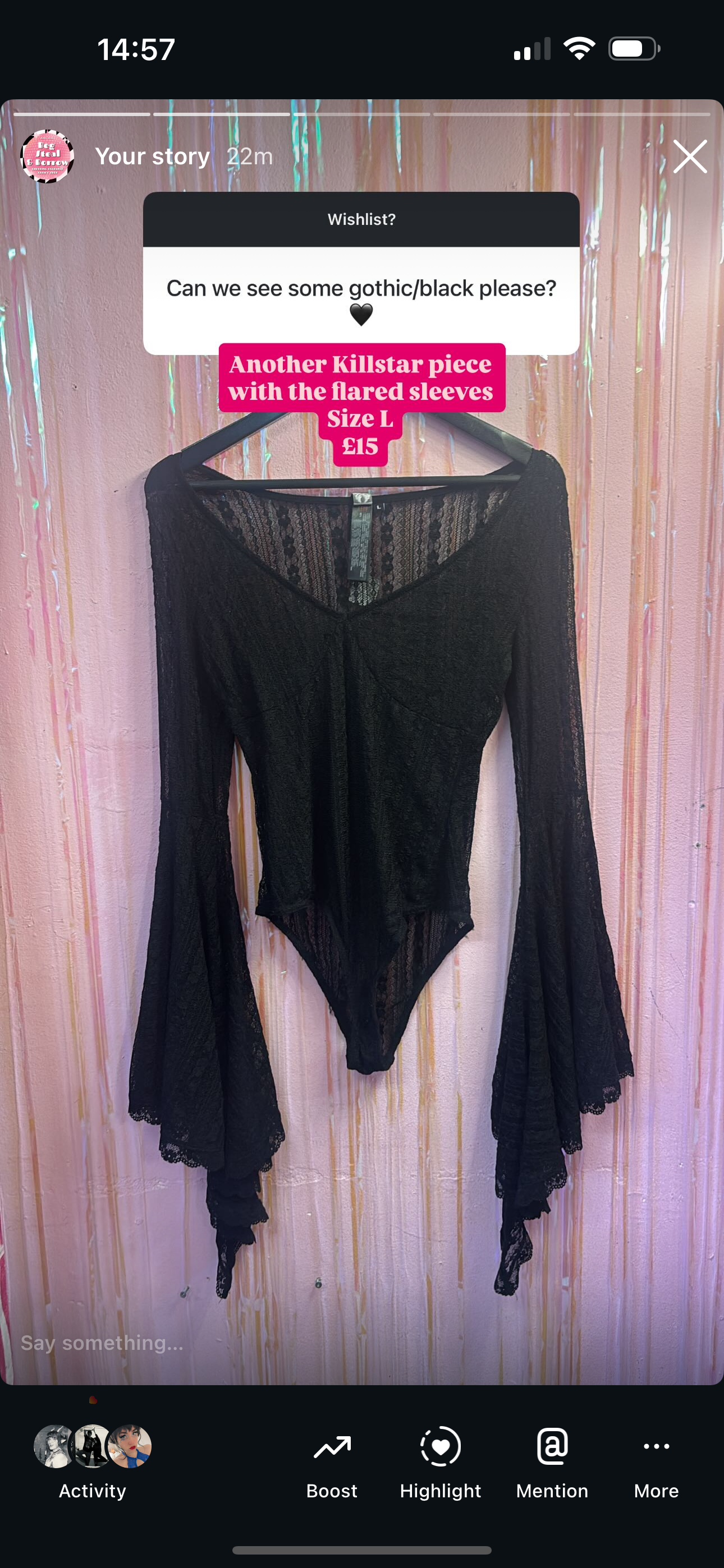 Black lace bodysuit