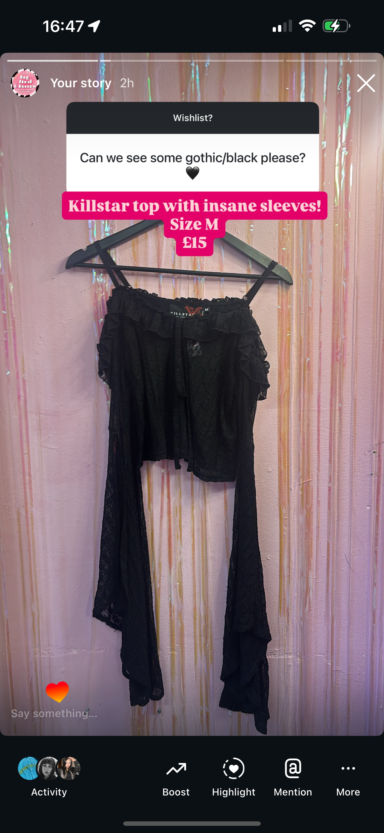 Black lace top