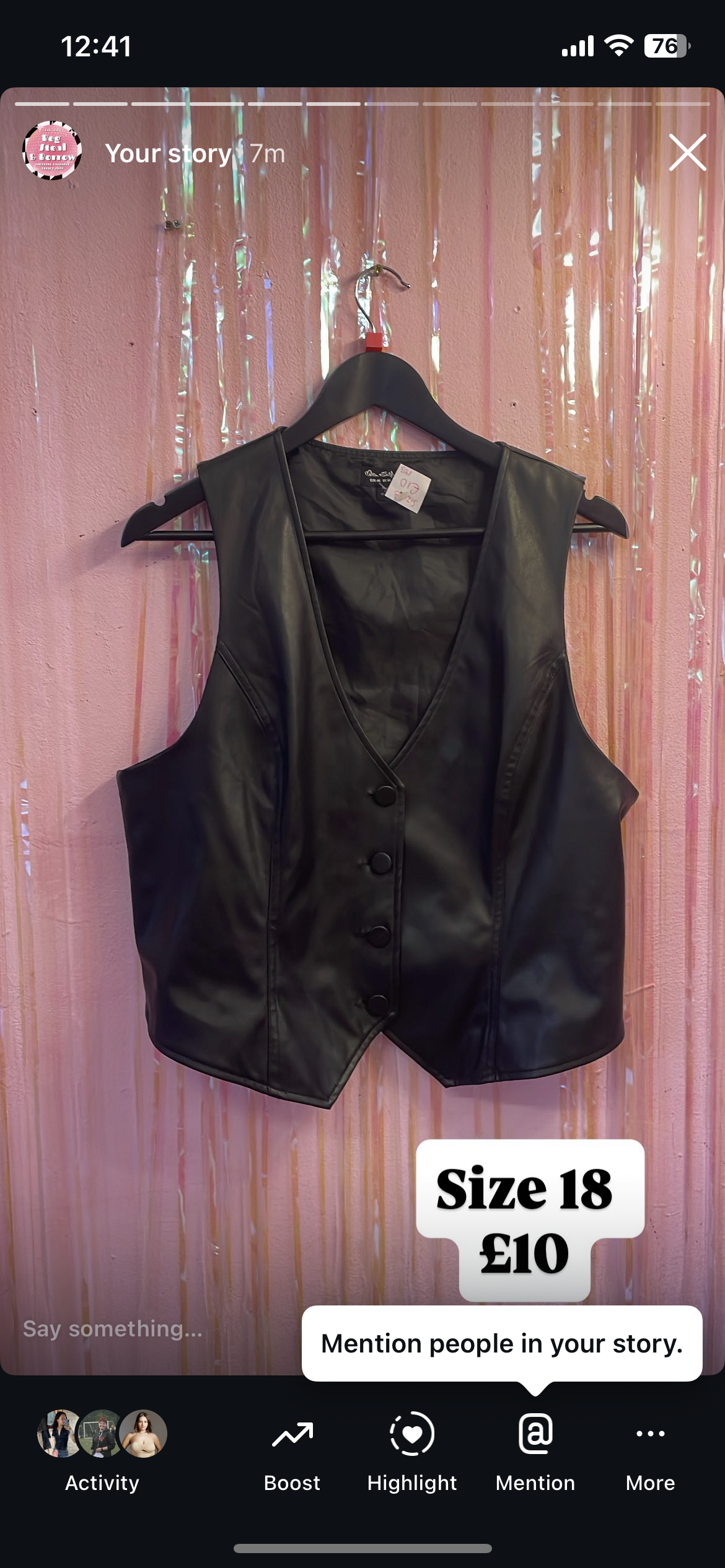 Pleather waist coat
