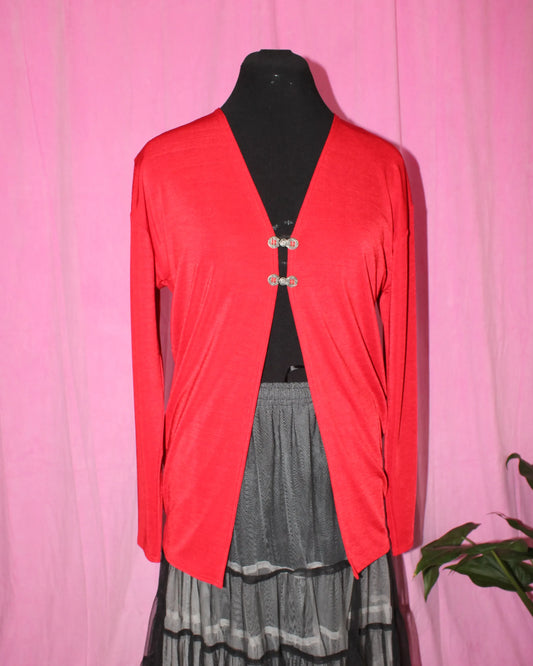 Sky | Cardigan | Red With Clasp | Size M