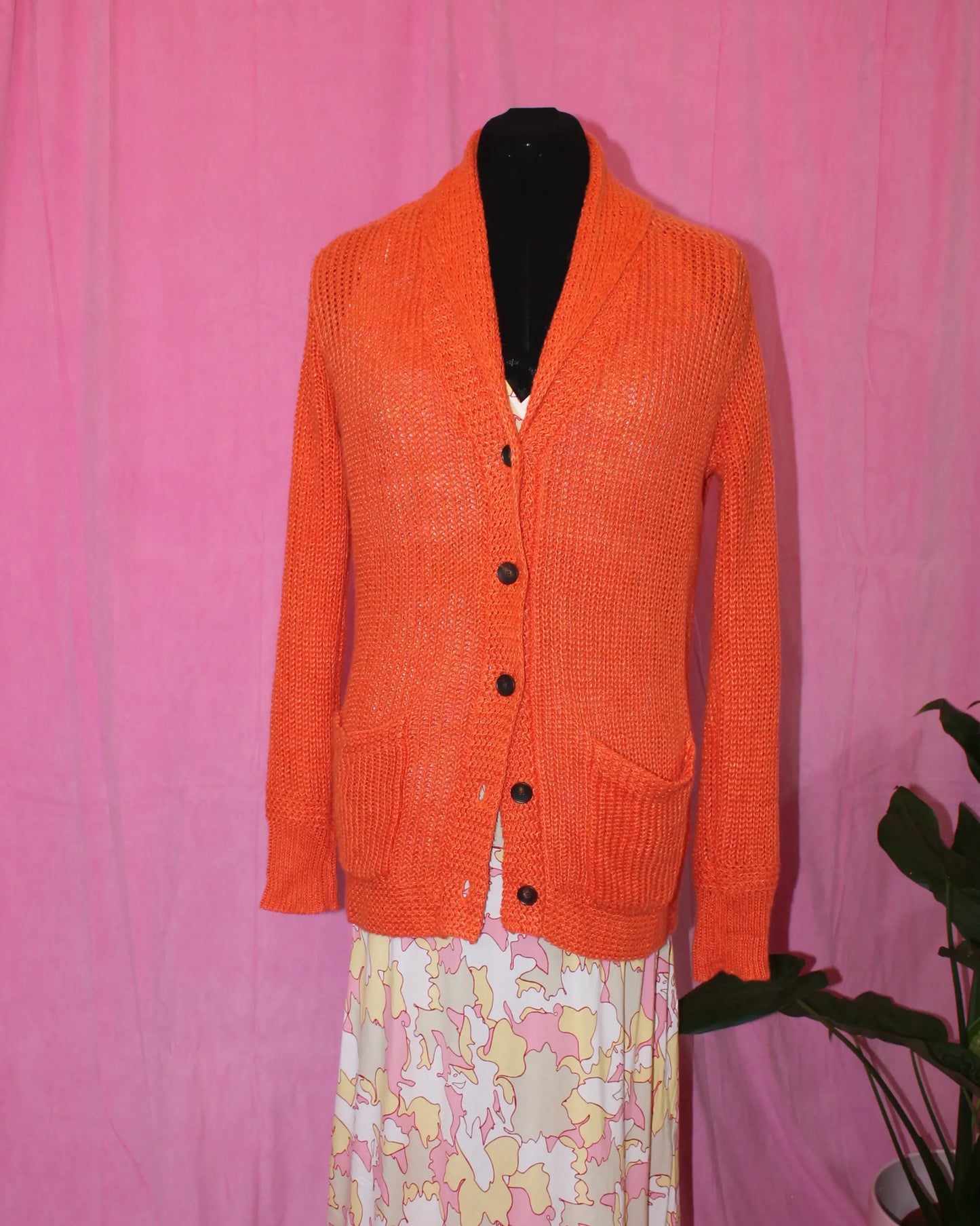 Polo Ralph Lauren | Cardigan | Orange Knit | Size M