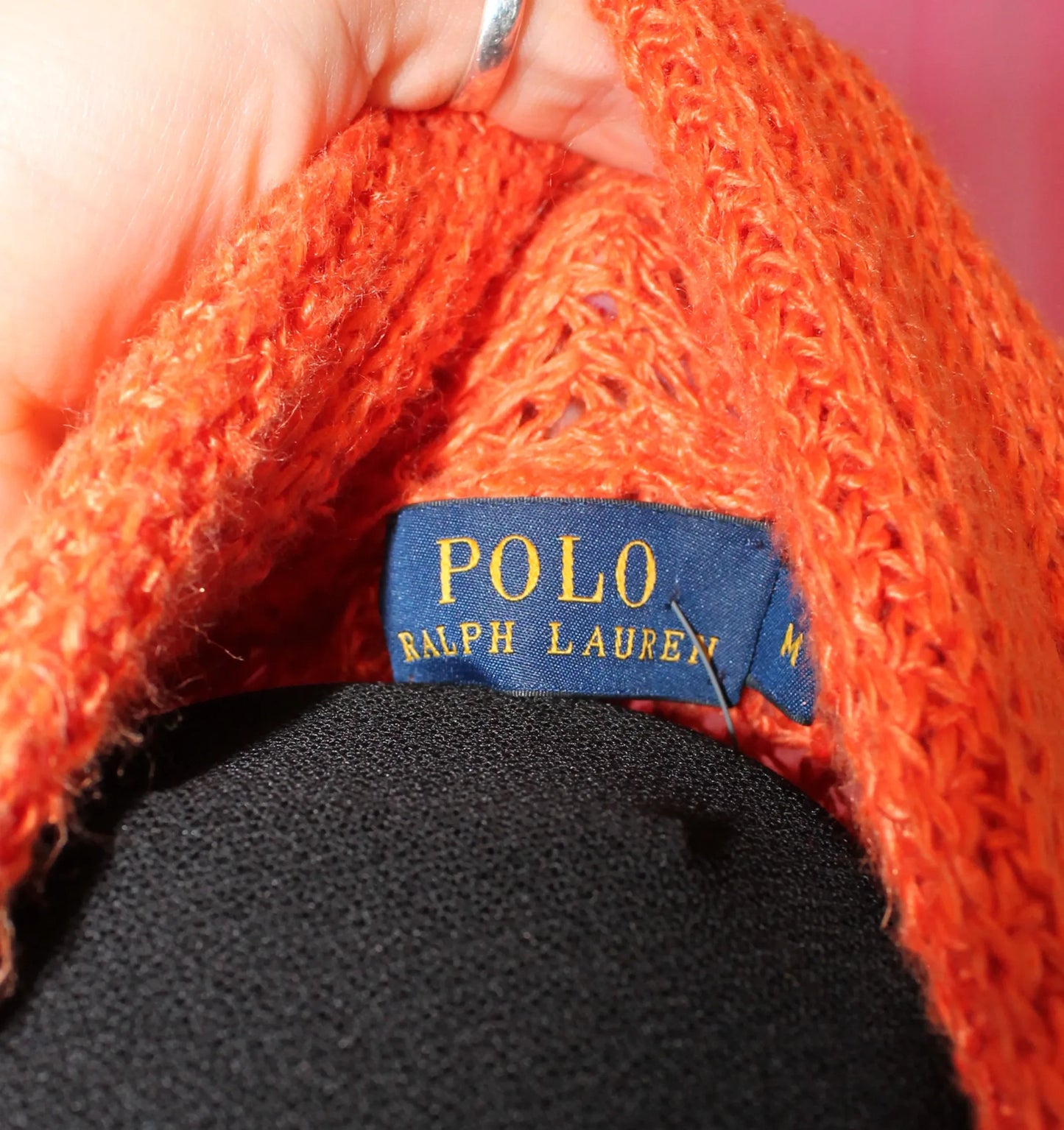 Polo Ralph Lauren | Cardigan | Orange Knit | Size M