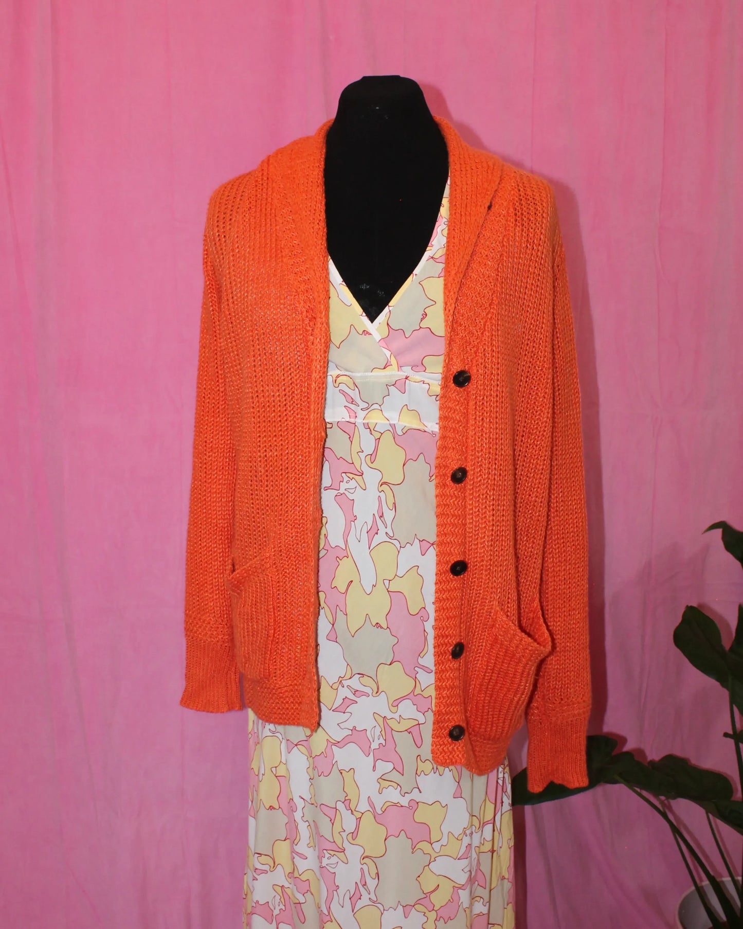 Polo Ralph Lauren | Cardigan | Orange Knit | Size M