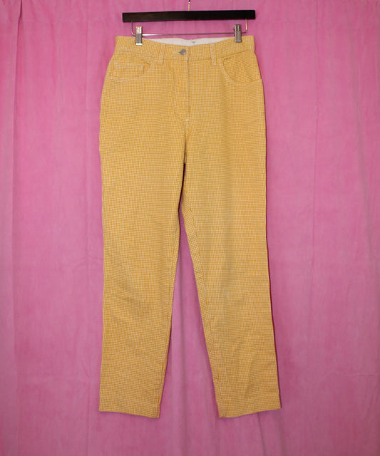 Handmade | Trousers | Yellow Check | Size S