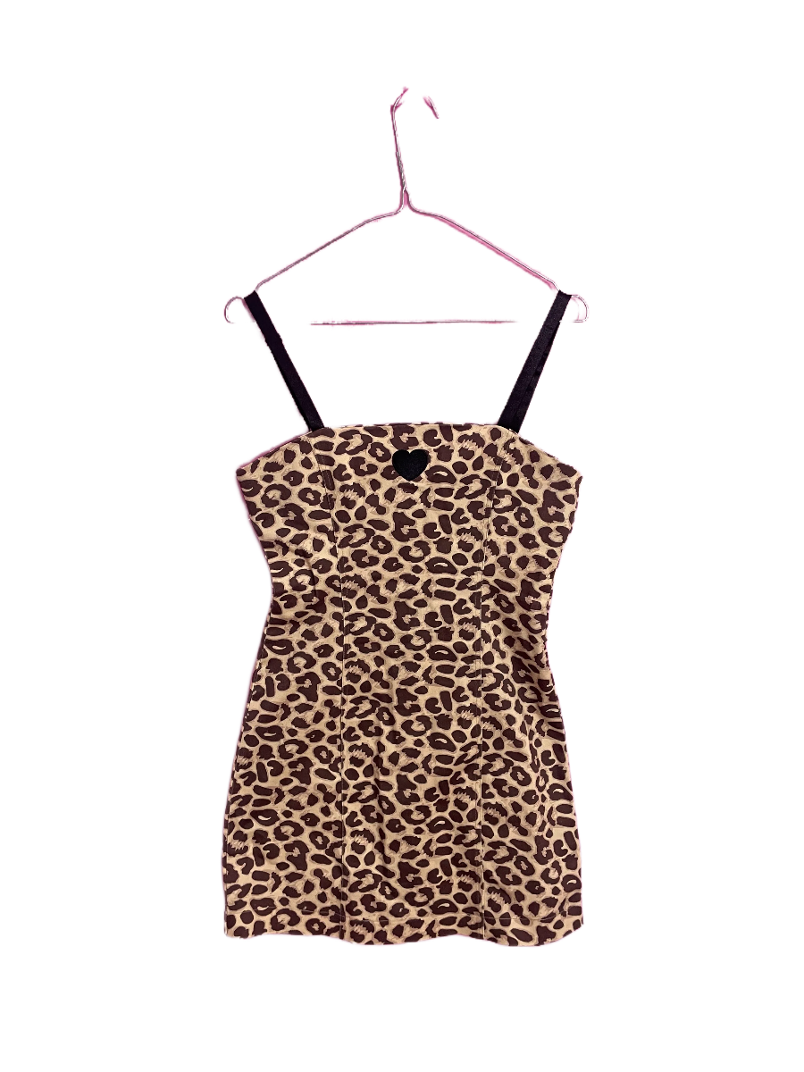 Lazy Oaf Leopard Heart Dress - Size S