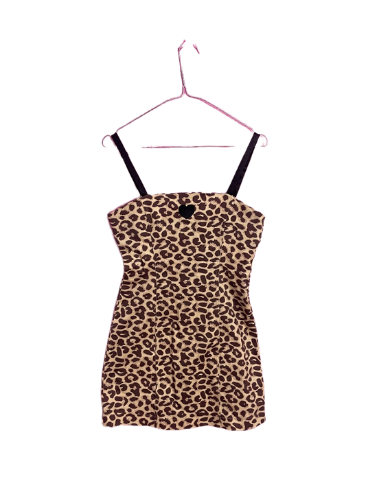 Lazy Oaf Leopard Heart Dress - Size S