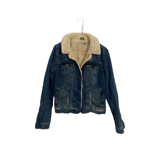 Topshop Fur Lined Denim Jacket - Size 10