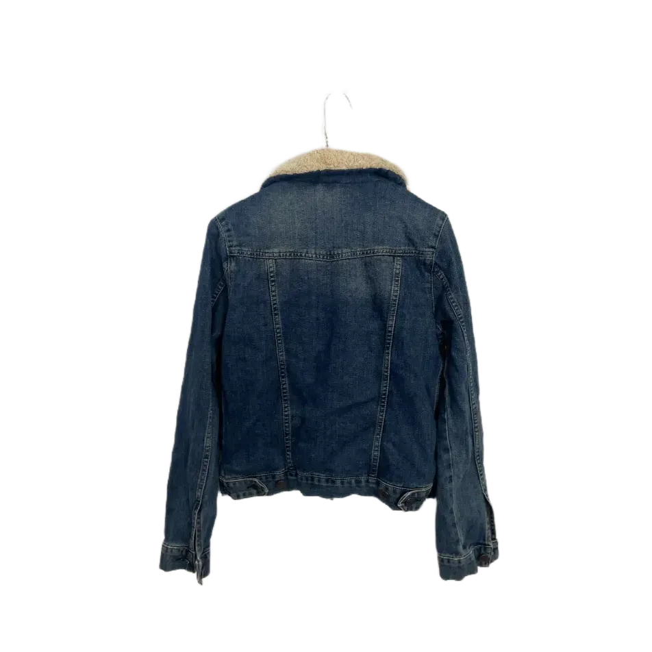 Topshop Fur Lined Denim Jacket - Size 10