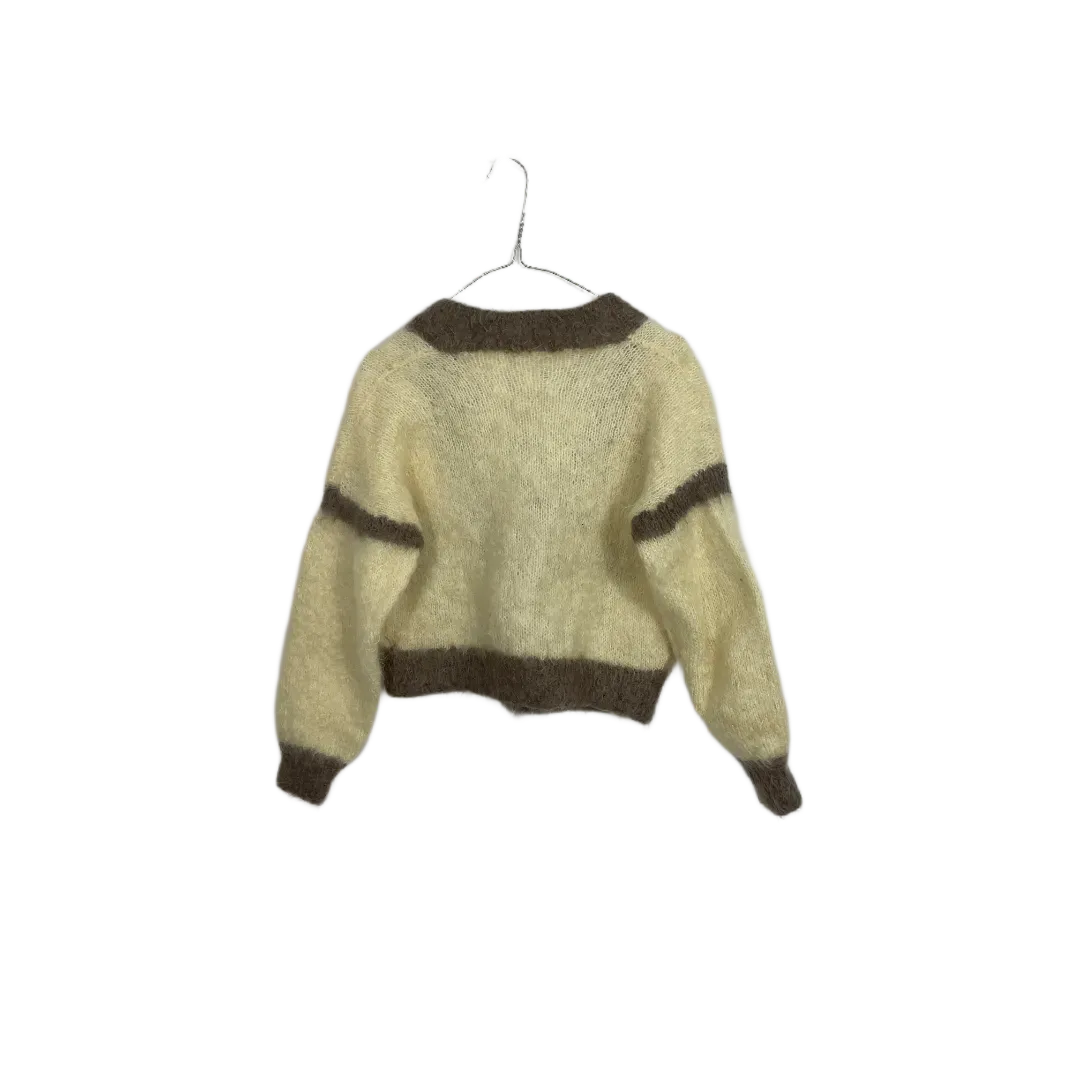 Brown and Cream Mohair Cardigan - Size S / M