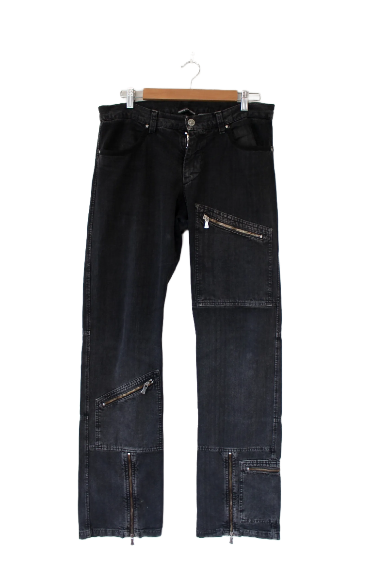 Versace Low Rise Jeans w/ Zip Detail- Size M