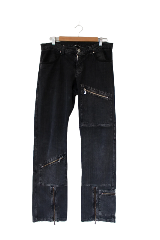 Versace Low Rise Jeans w/ Zip Detail- Size M