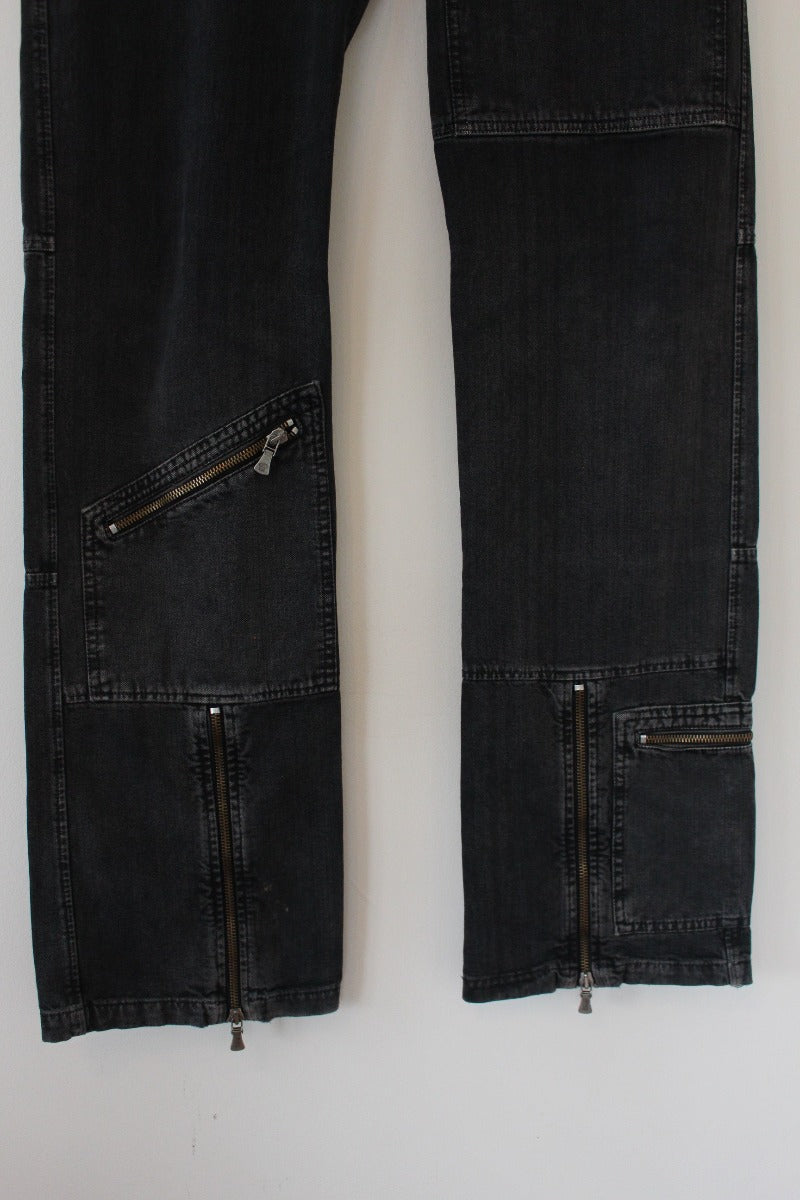 Versace Low Rise Jeans w/ Zip Detail- Size M