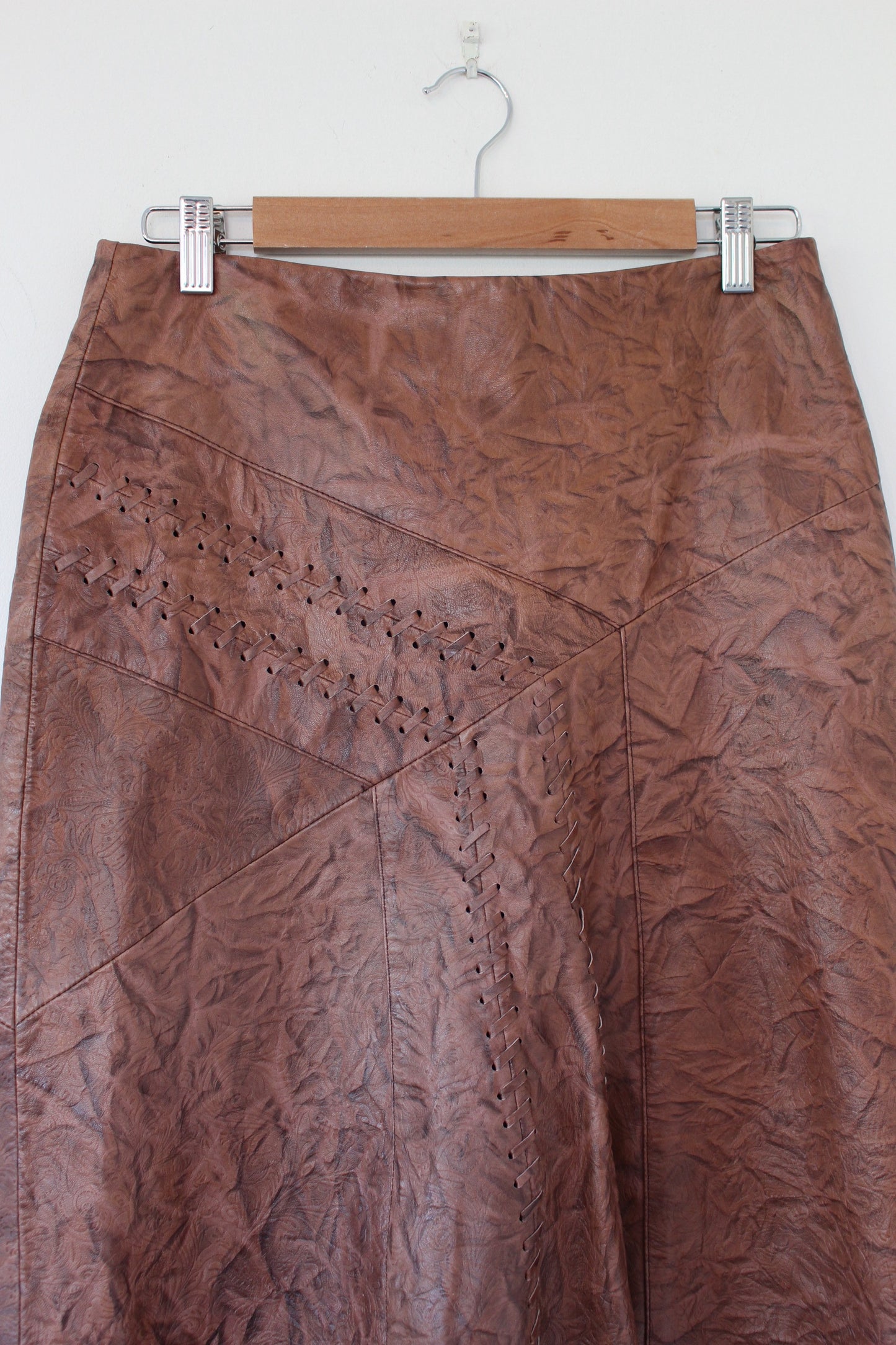 Brown Leather Skirt- Size M 12