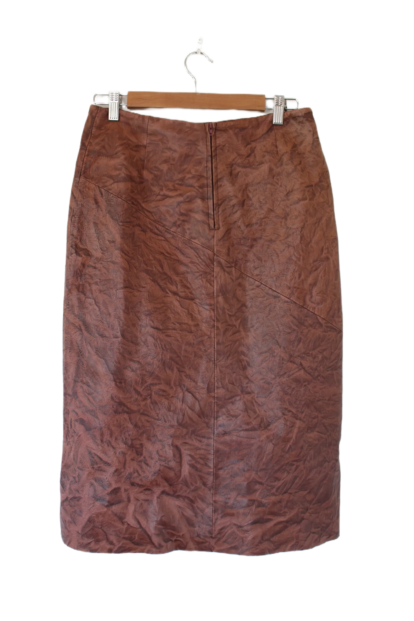 Brown Leather Skirt- Size M 12