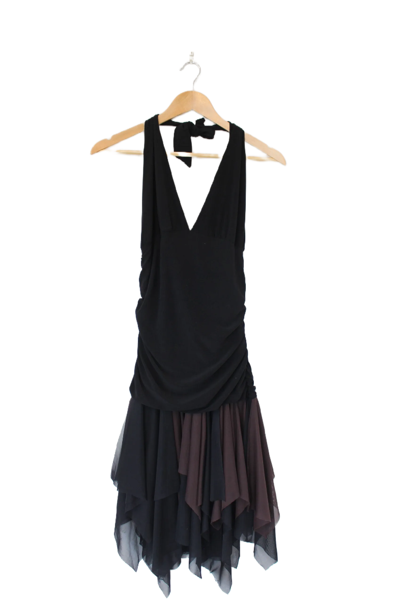 Black and Brown Halter Dress- Size M 12