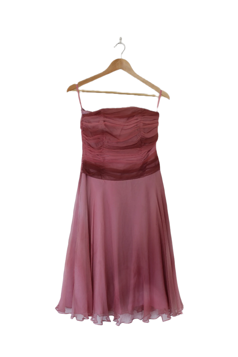 Strapless Pink Monsoon Dress- Size S 10