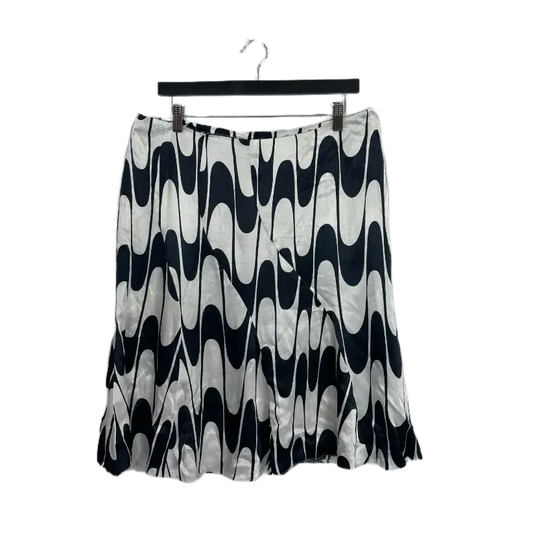 B&W Abstract Midi Skirt- Size 14