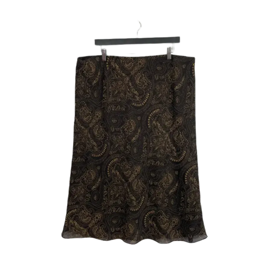 Brown Paisley Skirt- Size 20