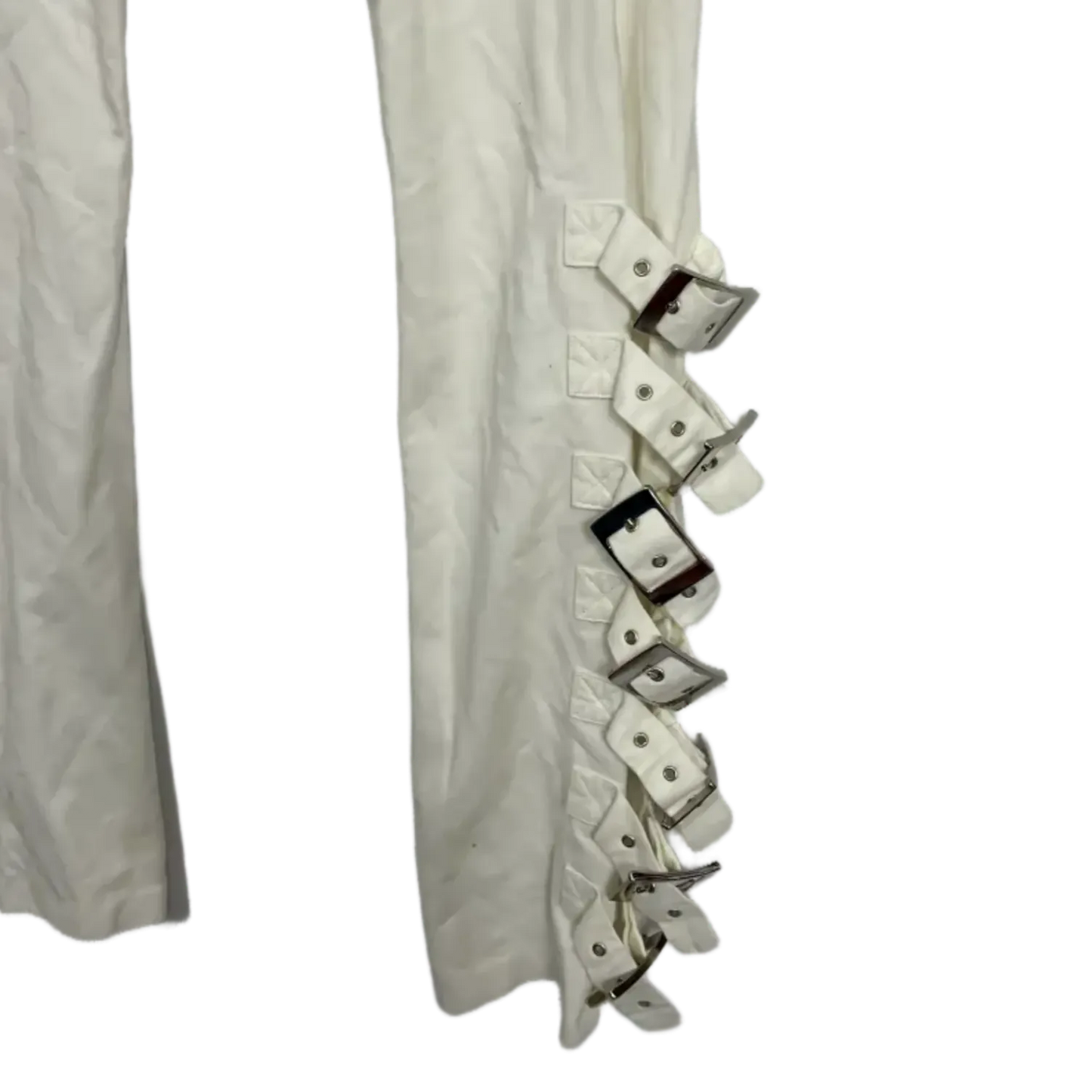 White trousers with Buckle Detail- Size S