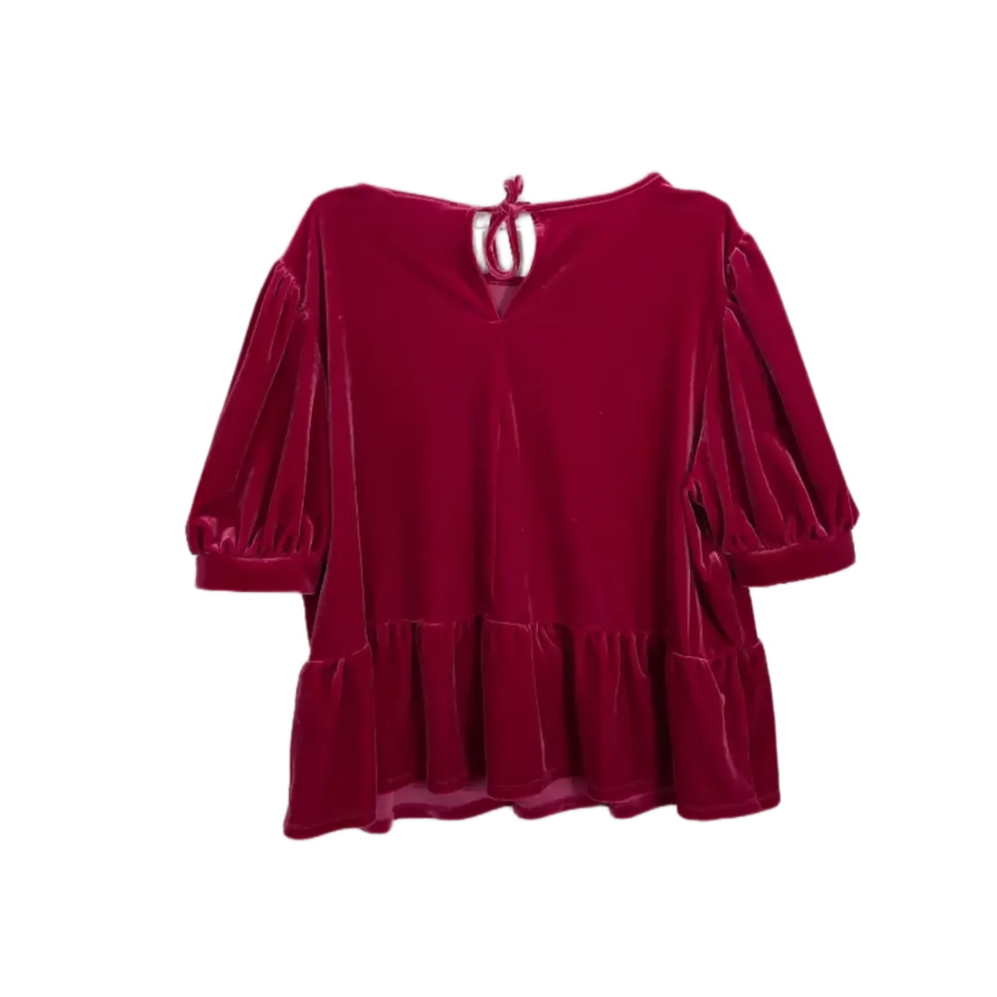 George Pink Velour Peplum Top- Size 22