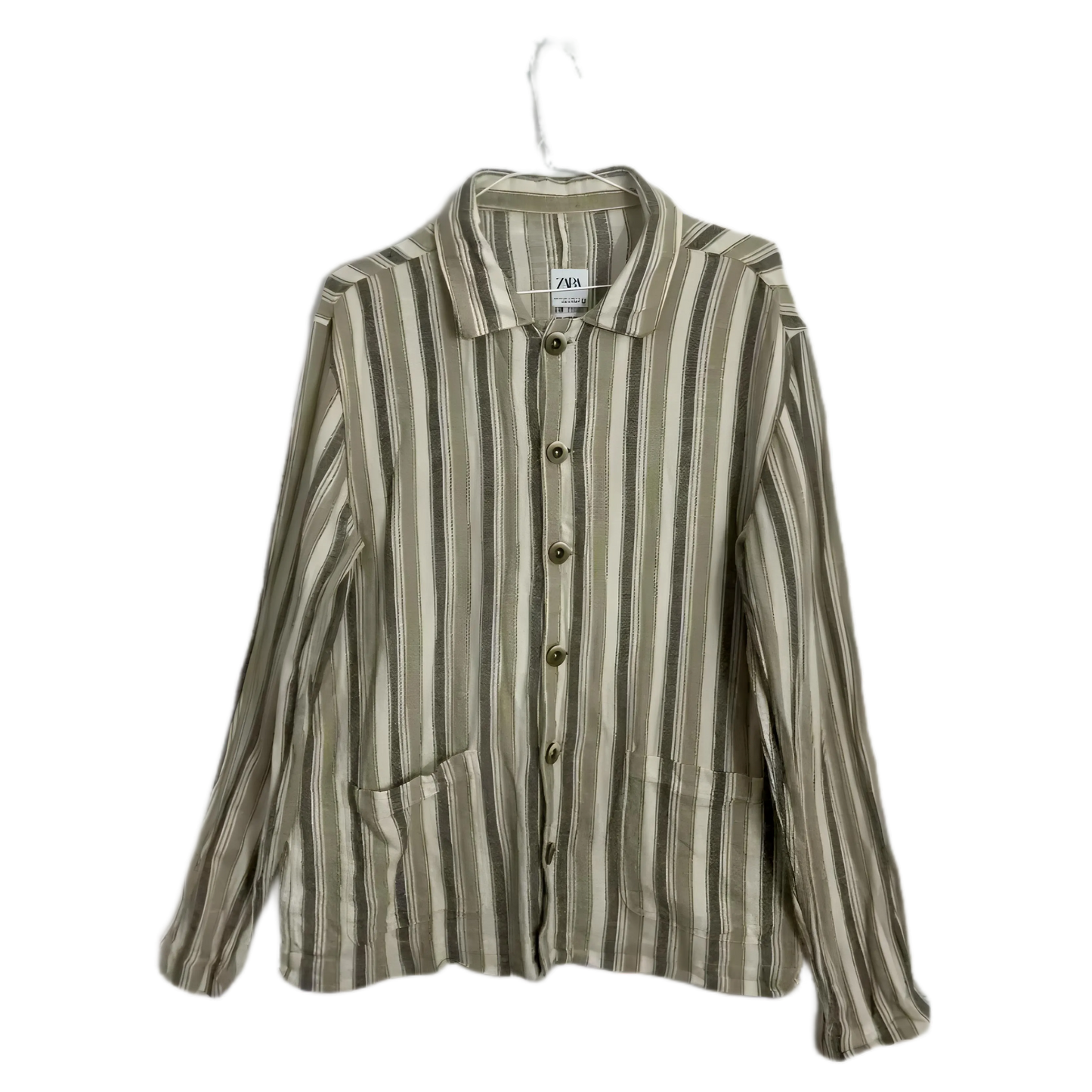 Zara Striped Button Up Shirt- Size M