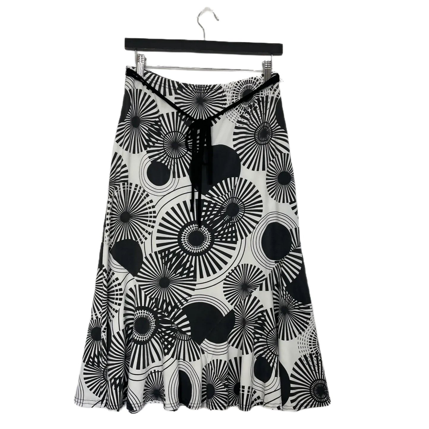 B&W Abstract Midi Skirt- Size M (12/14/16)