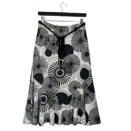 B&W Abstract Midi Skirt- Size M (12/14/16)