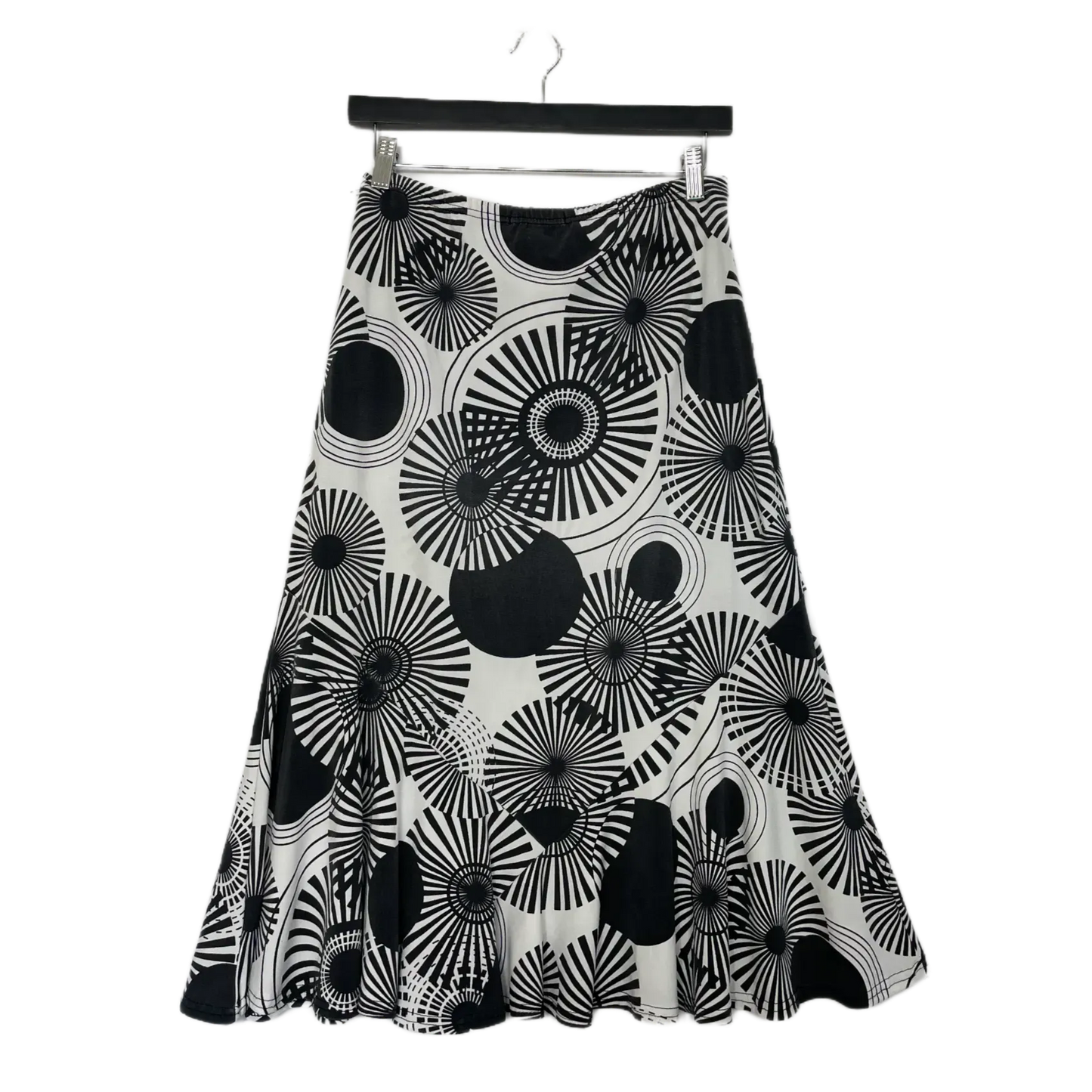 B&W Abstract Midi Skirt- Size M (12/14/16)