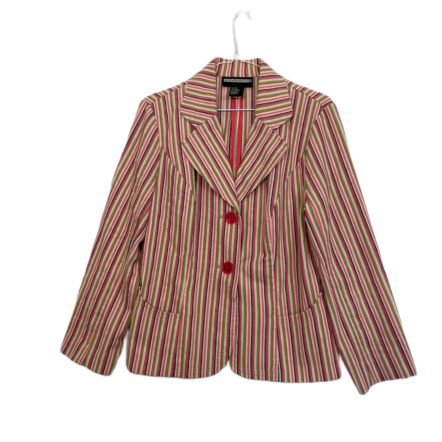 Striped Green & Pink Blazer - Size M (12/14/16 )