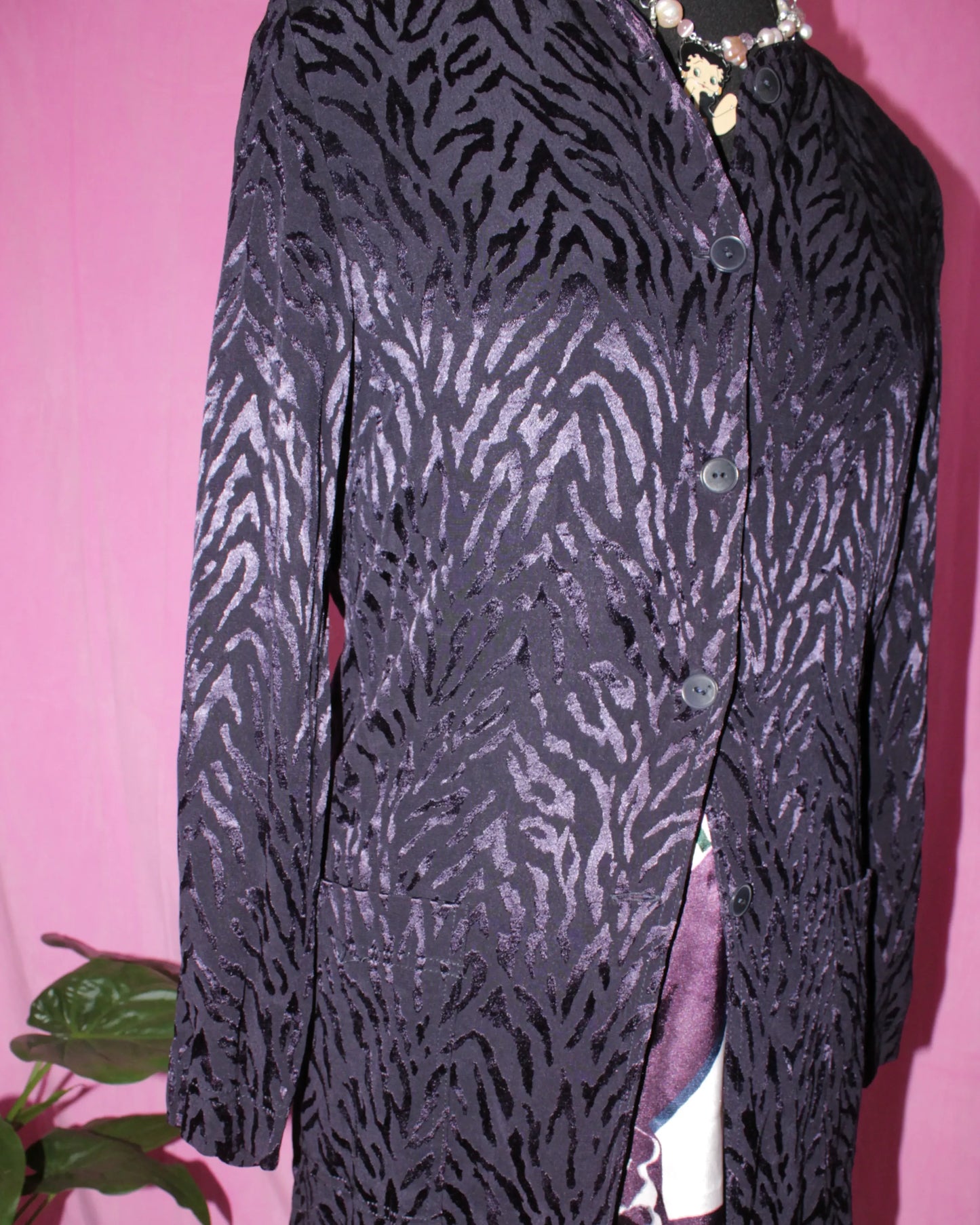 Purple Zebra Blazer- Size S/M