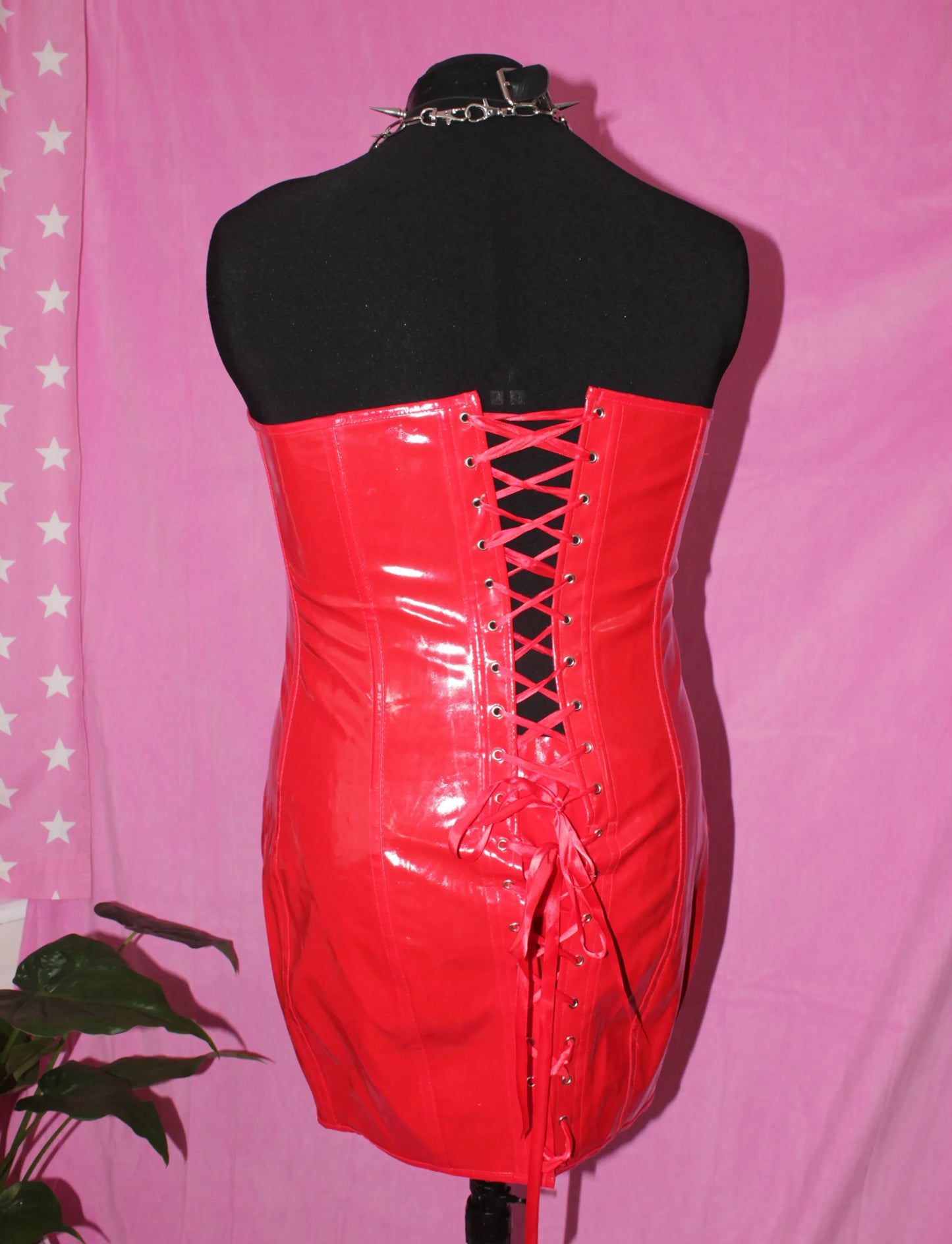 Red PVC Corset Dress- Size 16/ 18