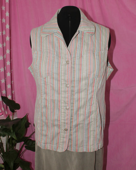 Denim Striped Vest- Size L