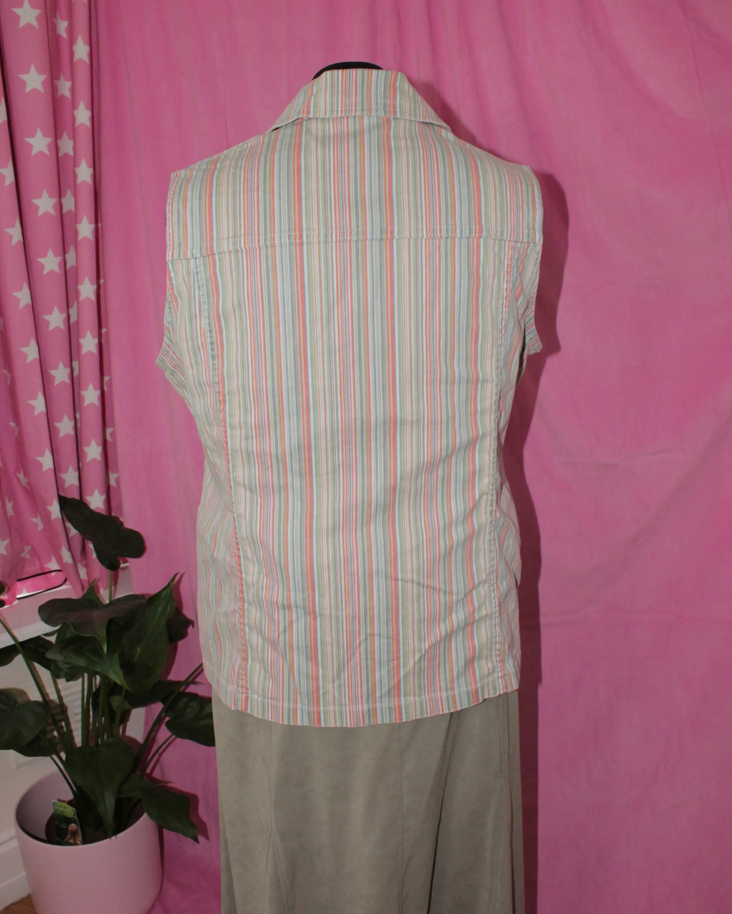 Denim Striped Vest- Size L