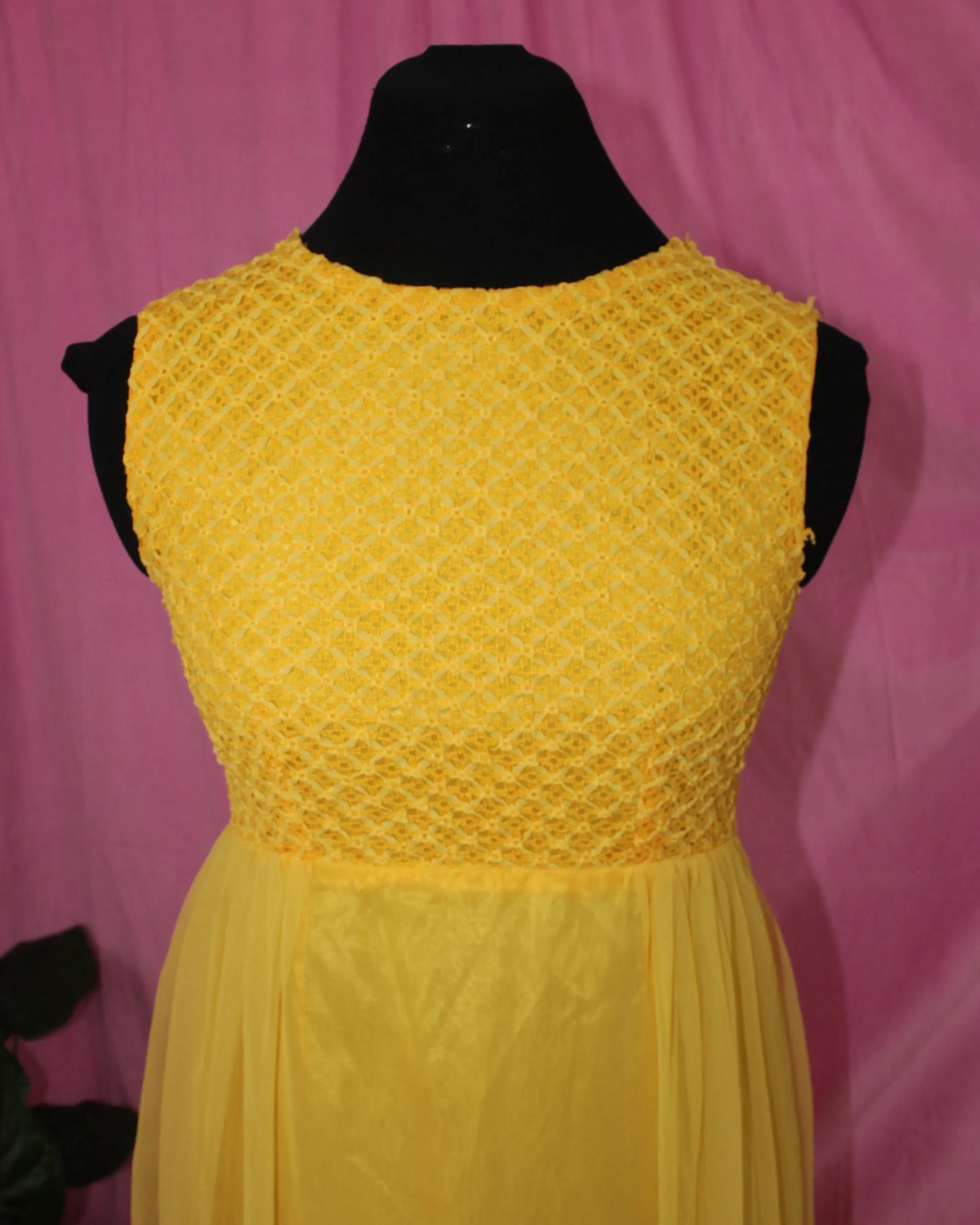 Yellow Maxi 70's Handmade Dress- Size S