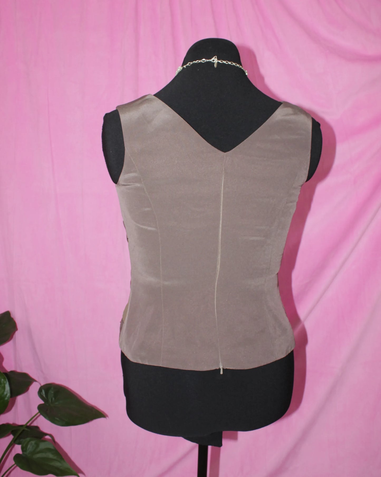 Grey Top With Buckle Details- Size M