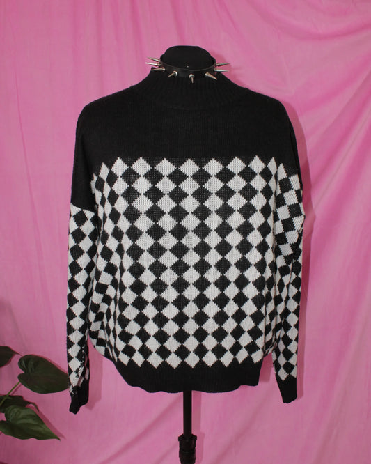 Checkerboard Sweater- Size L