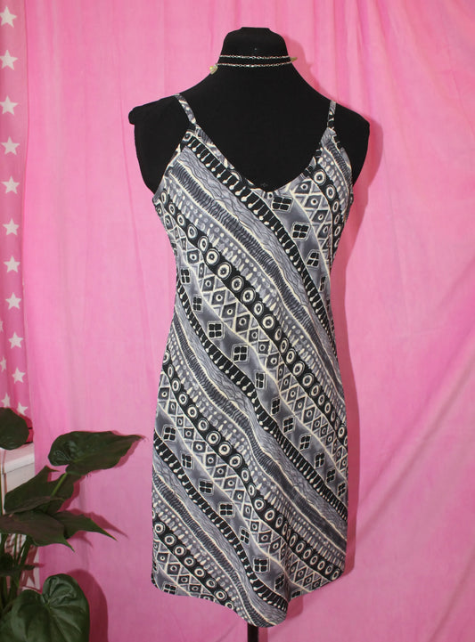 B&W Aztec Print Slip Dress - Size M