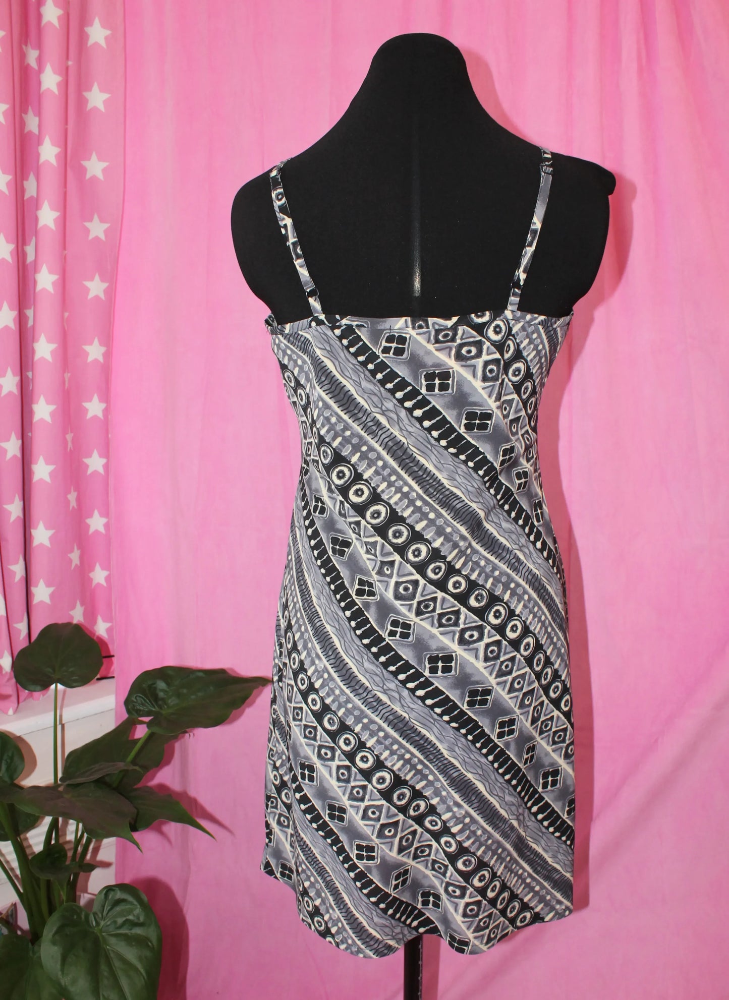 B&W Aztec Print Slip Dress - Size M