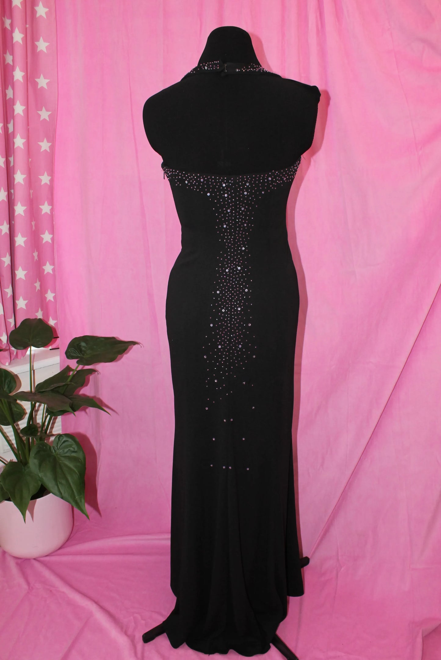 Black Halter Evening Dress- Size S