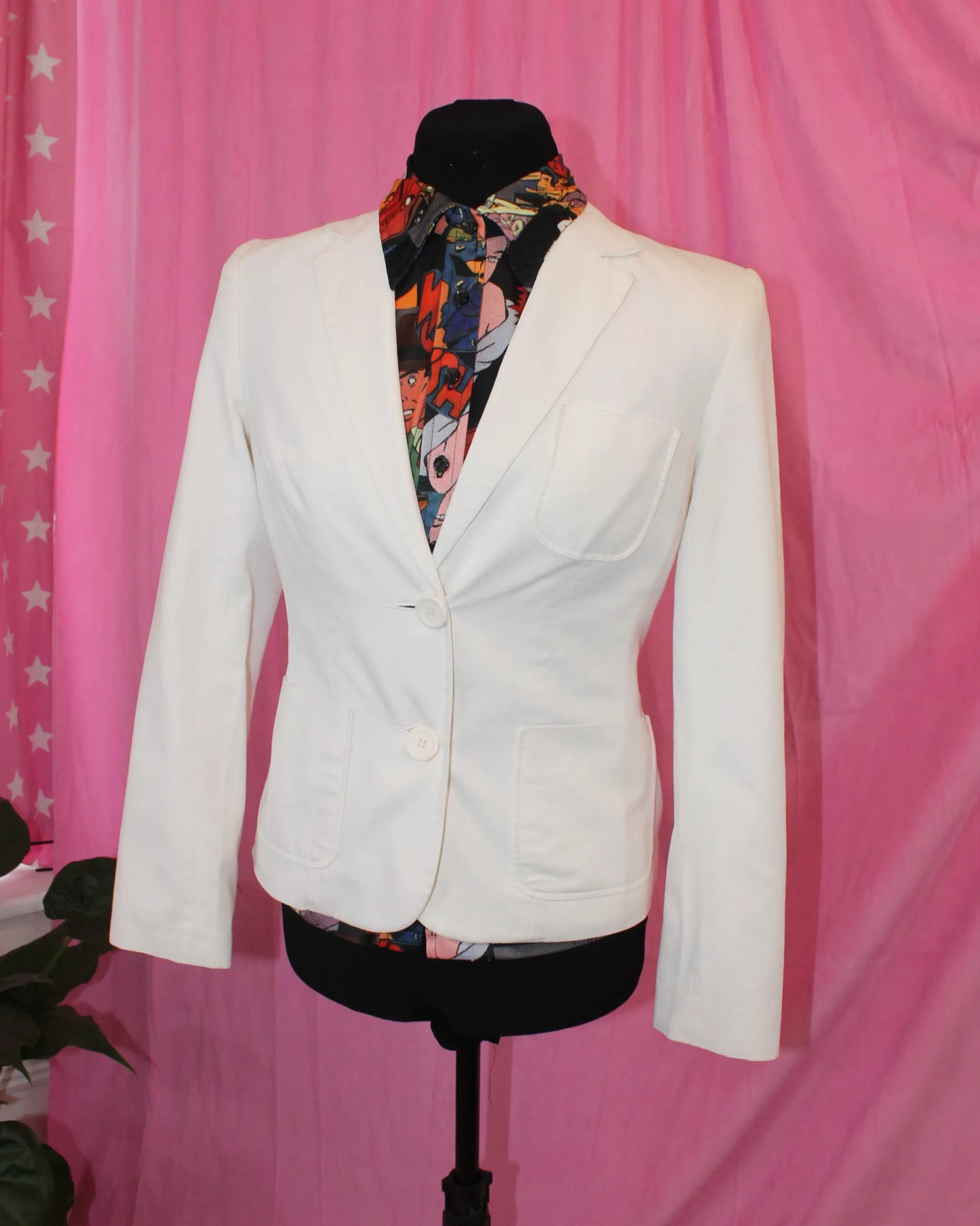 Topshop White Blazer- Size 8