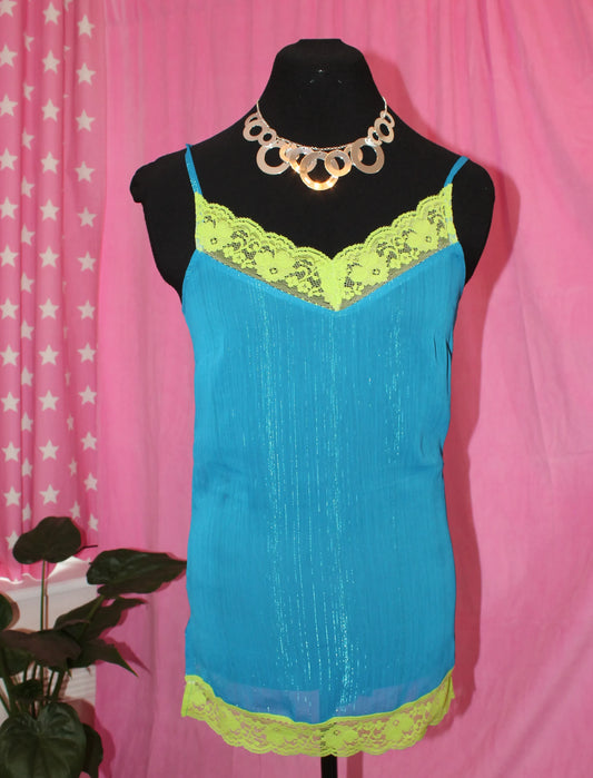 Blue and Green H&M Cami Top- Size 8