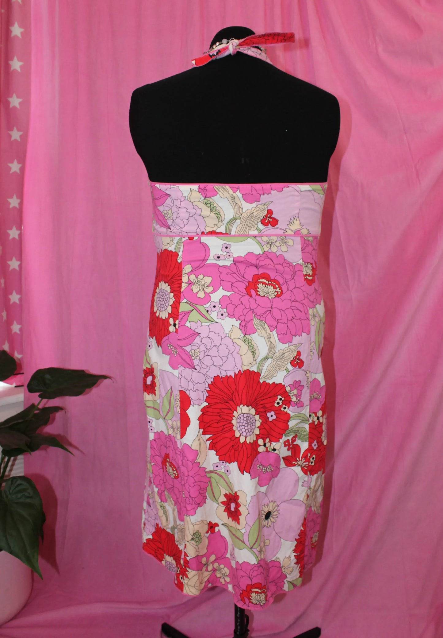 Pink and Red Monsoon Halter Dress- Size 16