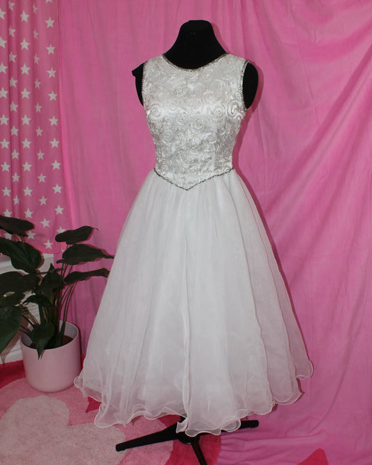 Vintage White Evening Dress- Size XXS