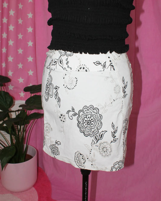 Vintage Mini Skirt B&W - Size S