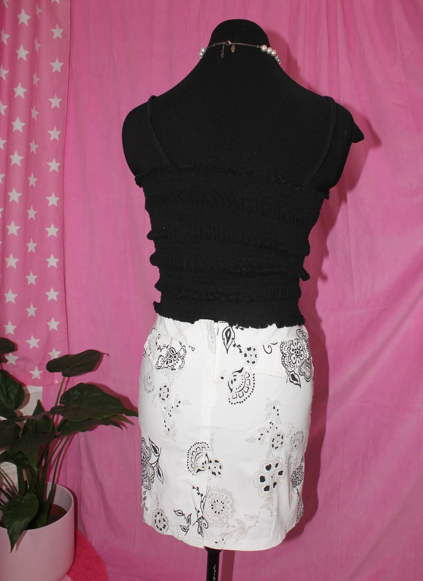 Vintage Mini Skirt B&W - Size S