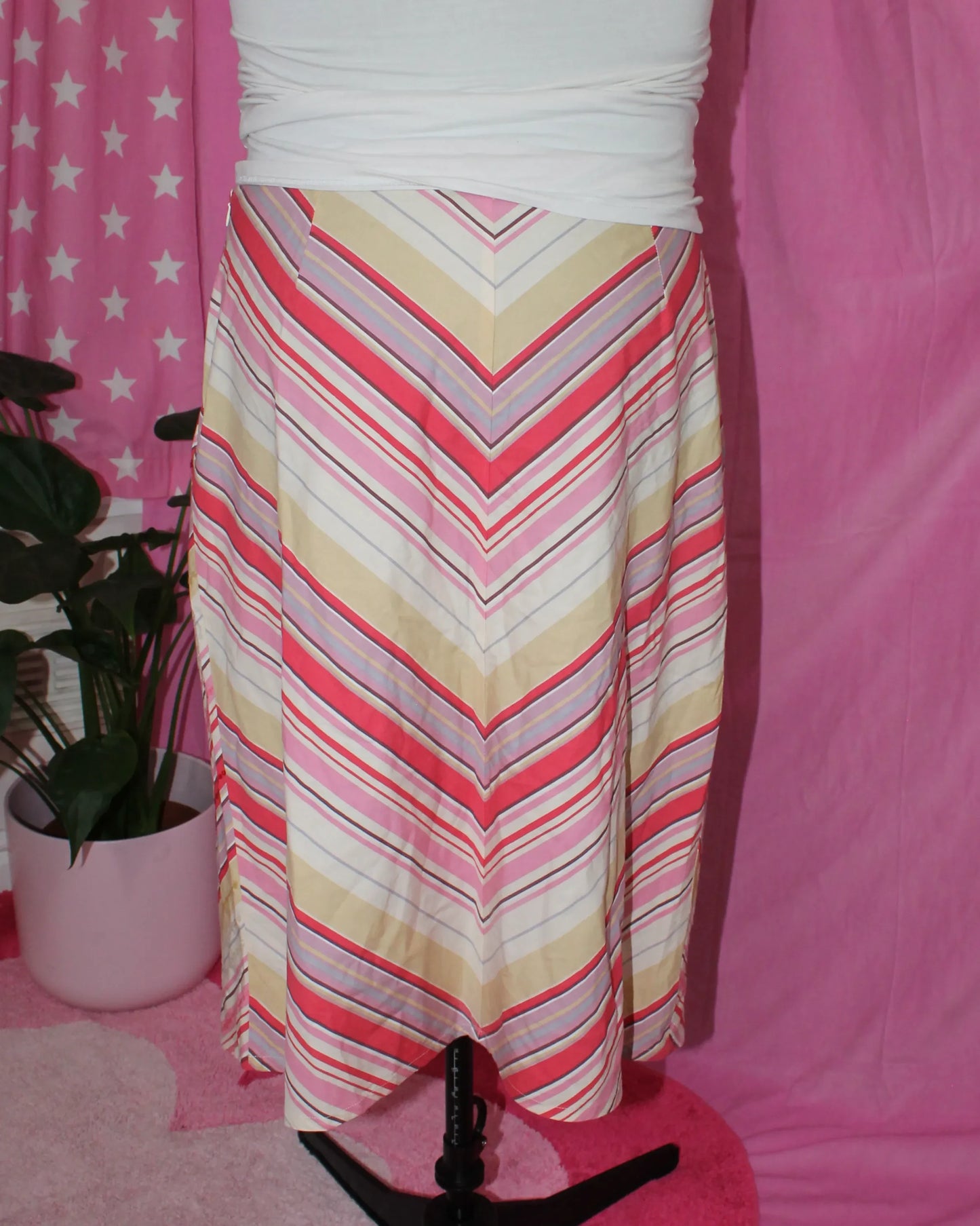 Canvas Striped Skirt- Size 20