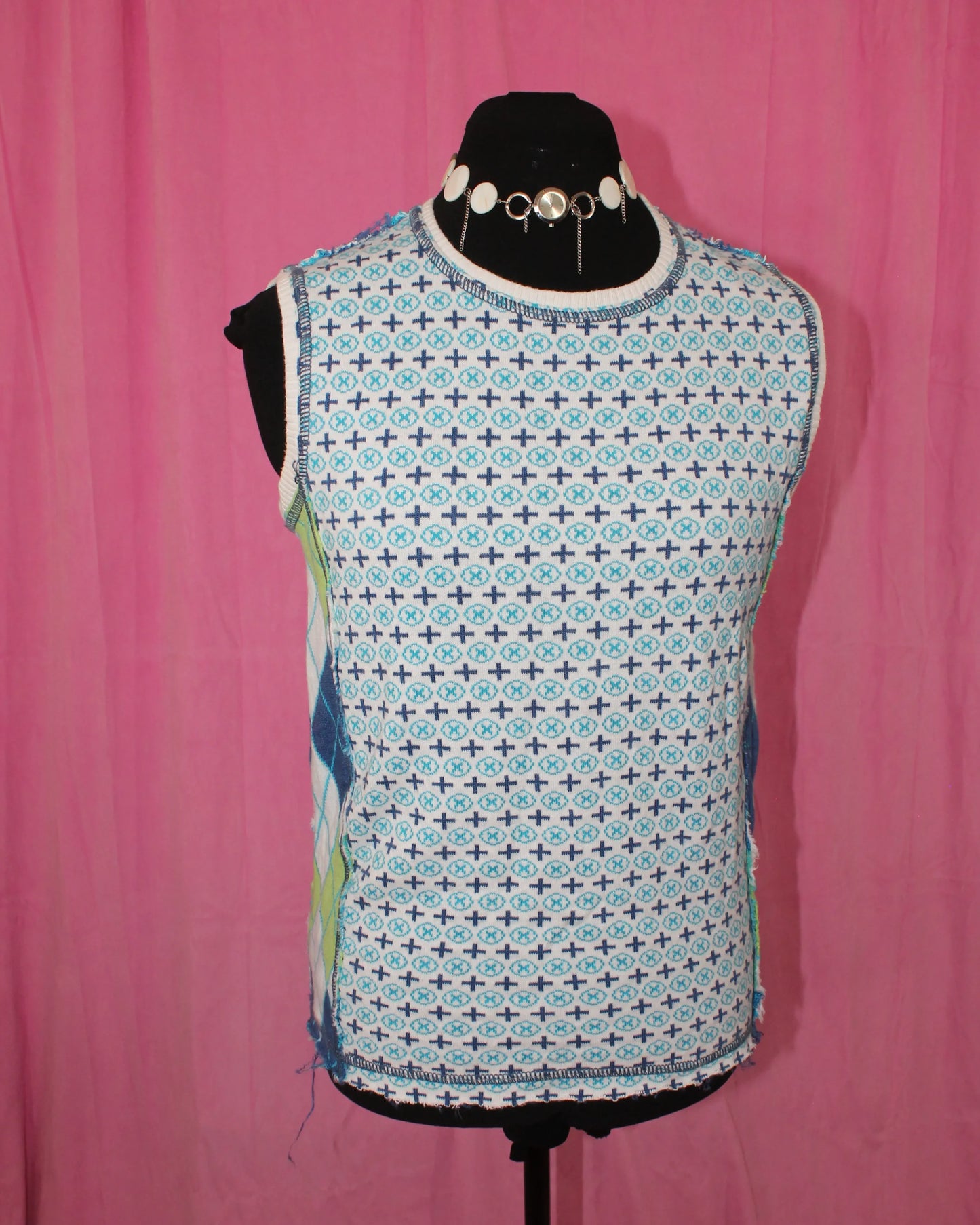 Patchwork Sweater Vest- Size S