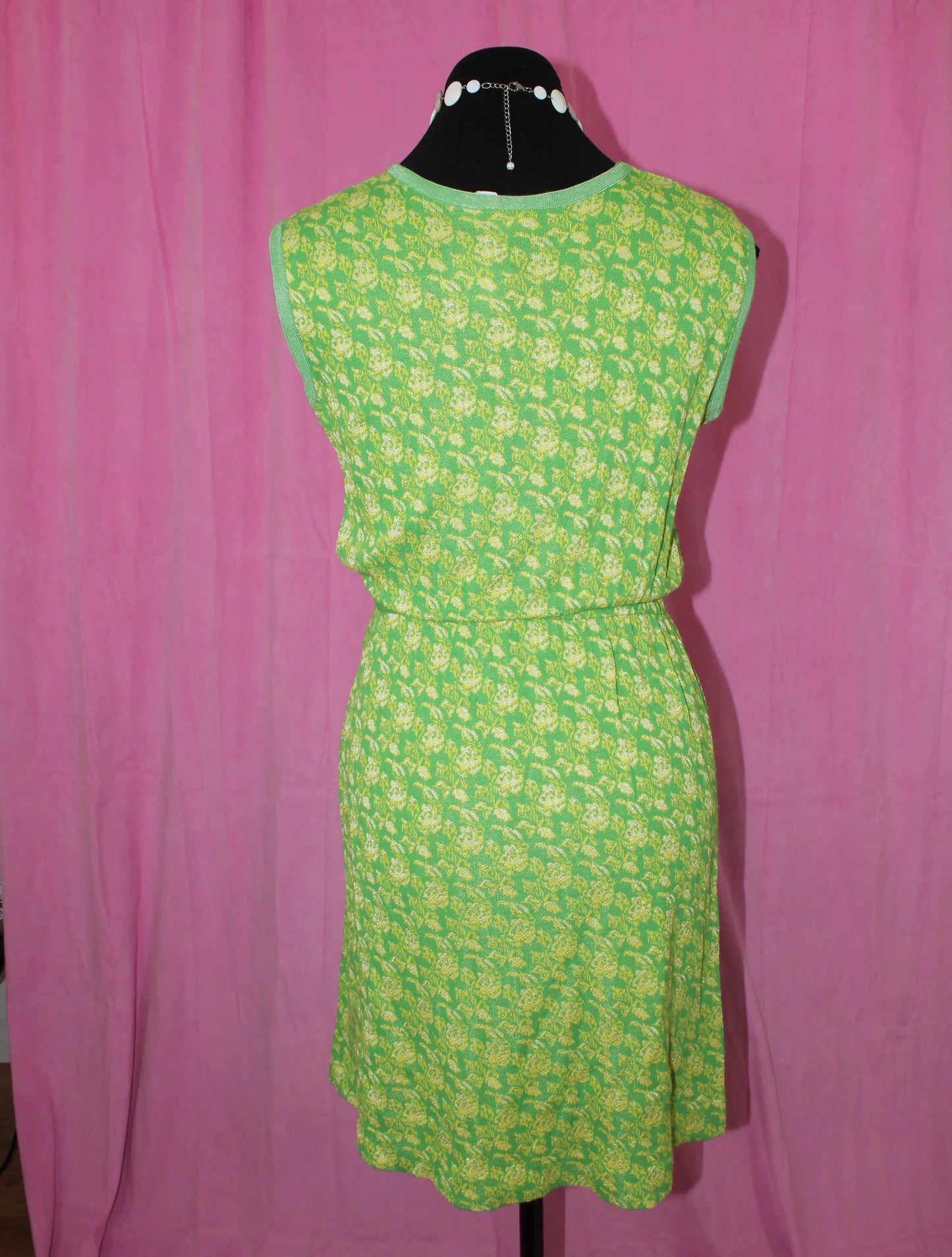 Vintage Green & Yellow Dress - Size S