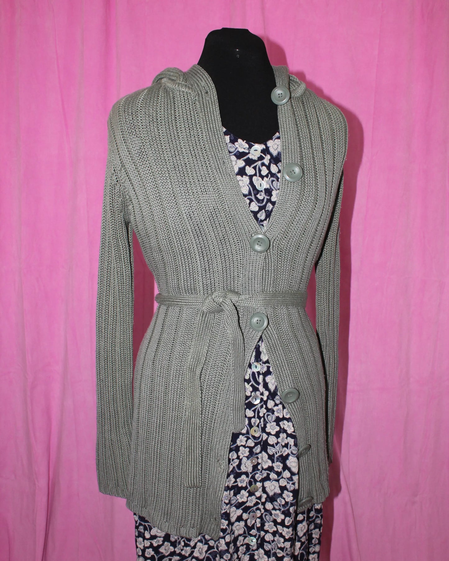 Green Hooded Cardigan- Size 10/12