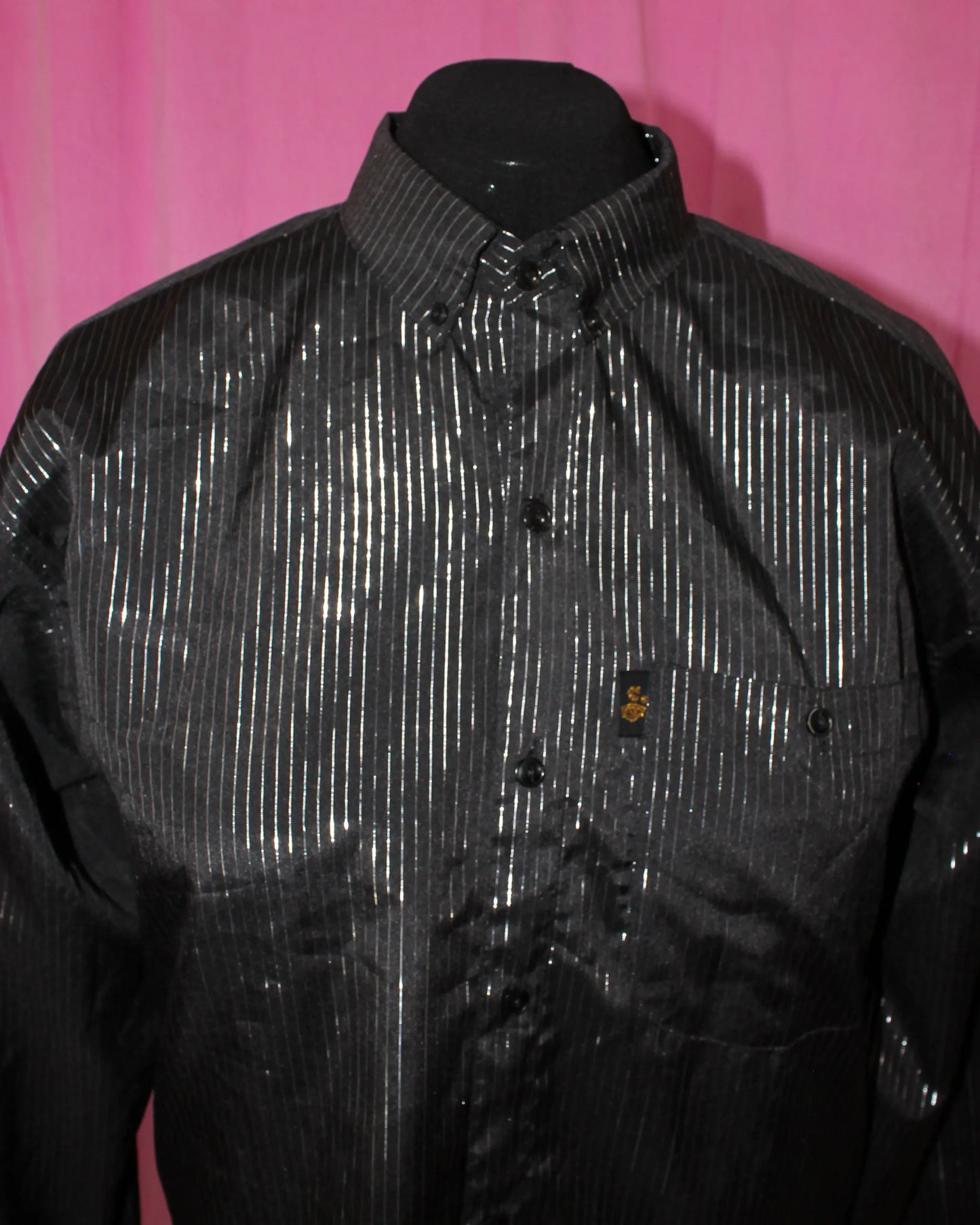 Dress Shirt with Silver Stripes - Size L